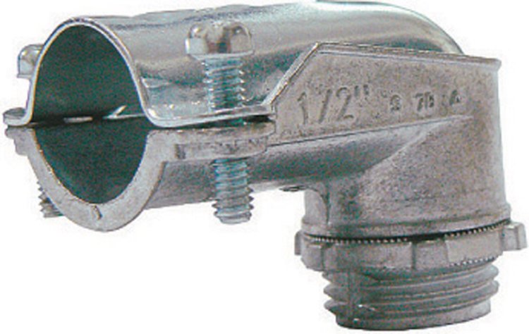 (image for) Electric ProConnex 3/8 in. Dia. Die-Cast Zinc 90 Degree Sq