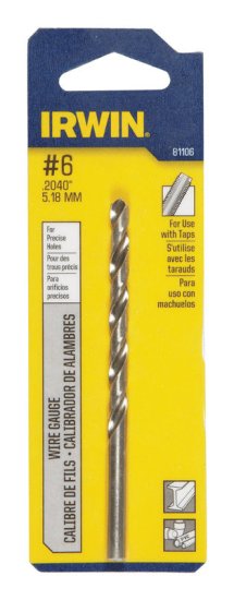 (image for) #6 x 3-3/4 in. L High Speed Steel Wire Gauge Bit 1 pc.