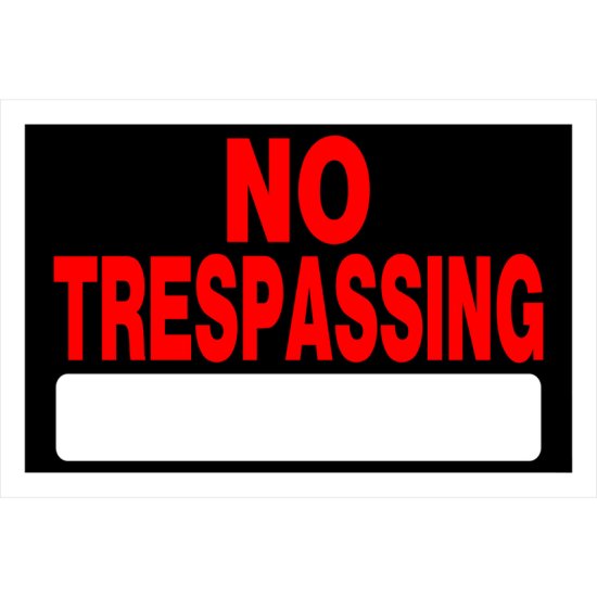 (image for) Hillman English Black No Trespassing Sign 8 in. H X 12 in. W