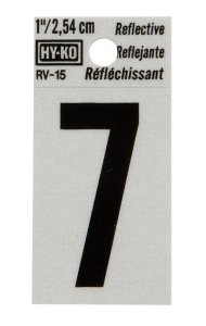 (image for) 1 in. Reflective Black Vinyl Self-Adhesive Number 7 1 pc.