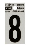 (image for) 1 in. Reflective Black Vinyl Self-Adhesive Number 8 1 pc.