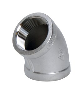 (image for) 1 in. FPT x 1 in. Dia. FPT Stainless Steel 45 Degre