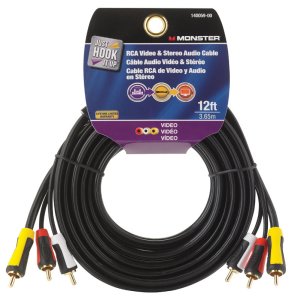 (image for) Monster Just Hook It Up 12 ft. L Video & Stereo Audio Cable RCA