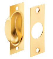 (image for) 2-3/8 in. L Brass-Plated Gold Steel Pocket Door Flush