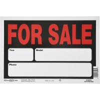 (image for) Hillman English Black Auto For Sale Sign 8 in. H X 12 in. W