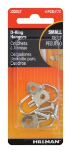 (image for) AnchorWire Steel Zinc Small D-Ring Hanger 1 lb. 4 pk