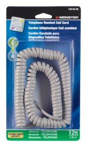 (image for) 12 ft. L Almond Telephone Handset Coil Cord