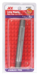 (image for) 1/4 in. MPT x 4 in. L Stainless Steel Nipple
