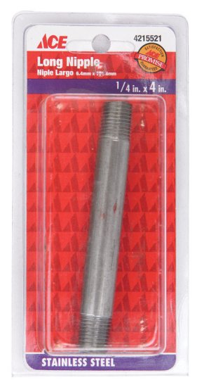 (image for) 1/4 in. MPT x 4 in. L Stainless Steel Nipple