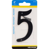 (image for) 4 in. Black Aluminum Nail-On Number 5 1 pc.