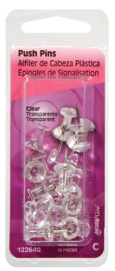 (image for) Clear Push Pins 16 pk