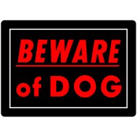 (image for) Hillman English Black Beware of Dog Sign 10 in. H X 14 in. W