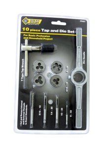 (image for) Steel SAE Tap and Die Set 6-32, 10-24, 1/4-20, 5/16-1