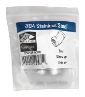 (image for) 3/4 in. FPT x 3/4 in. Dia. FPT Stainless Steel 45 D