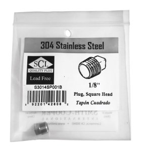(image for) 1/8 in. MPT Stainless Steel Square Head Plug