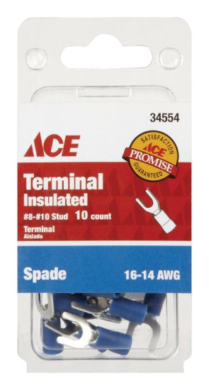 (image for) Insulated Wire Spade Terminal Blue 10 pk