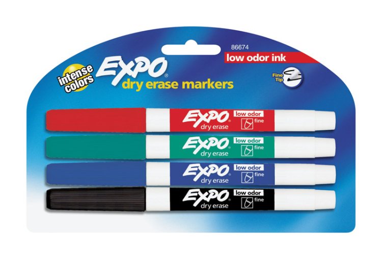 (image for) Assorted Dry Erase Marker 4 pk