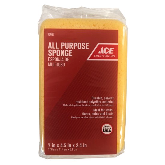 (image for) Ace Medium Duty Sponge For All Purpose 7 in. L 1 pc