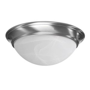 (image for) 13 in. L Brushed Nickel White Ceiling Fixture LED