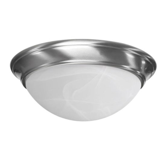 (image for) 13 in. L Brushed Nickel White Ceiling Fixture LED