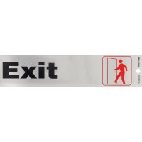(image for) Hillman English Silver Exit Decal 2 in. H X 8 in. W