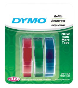 (image for) 3/8 in. W x 9.8 ft. L Blue/Green/Red Lable Maker Tape