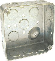 (image for) 4 in. Square Steel 2 gang Outlet Box Gray