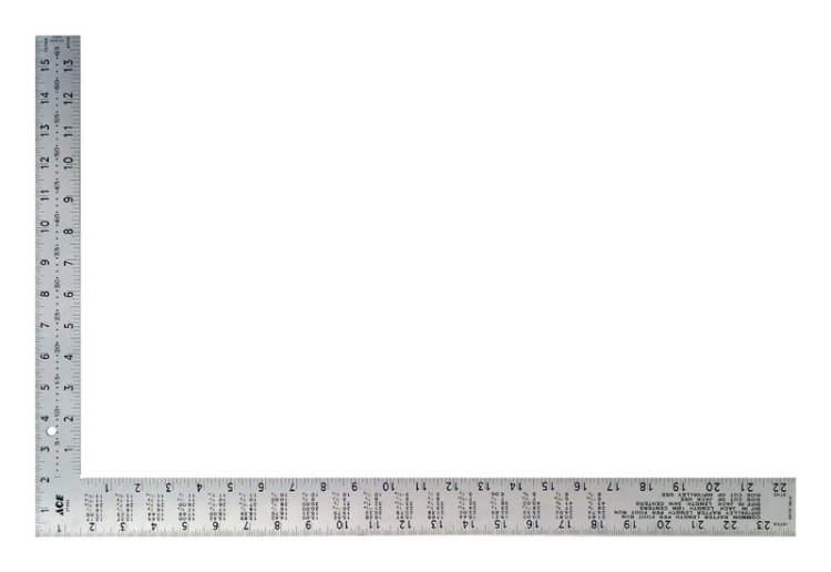 (image for) 24 in. L x 16 in. H Steel Framing Square Silver