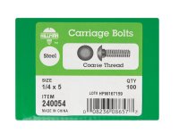 (image for) 1/4 in. Dia. x 5 in. L Zinc-Plated Steel Carriage Bolt 1