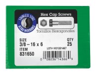 (image for) 3/8-16 in. Dia. x 6 in. L Steel Hex Head Cap Screw 25 pk