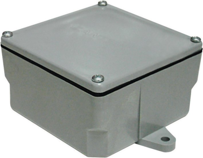 (image for) 4 in. Square PVC 1 gang Junction Box Gray