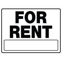 (image for) White For Rent Sign 20 inch H X 24 inch W