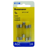 (image for) 1 amps AGC Glass Tube Fuse 5 pk
