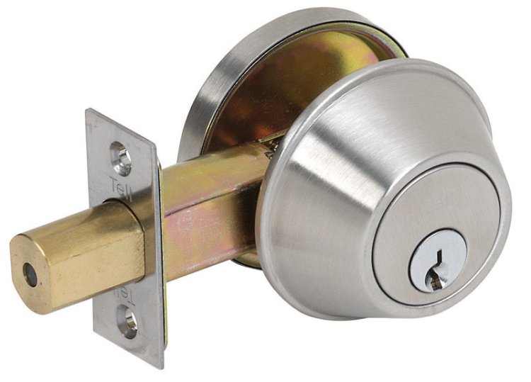 (image for) Satin Nickel Steel Single Cylinder Deadbolt
