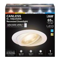 (image for) 7 in. W White Aluminum LED Canless Recessed Downlight 65 W