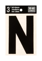 (image for) 3 in. Black Vinyl Self-Adhesive Letter N 1 pc.