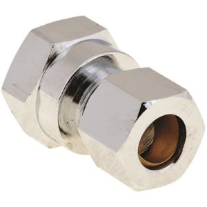 (image for) Brass Compression Coupling 1/2 in. IPS x 3/8 in. OD Chro