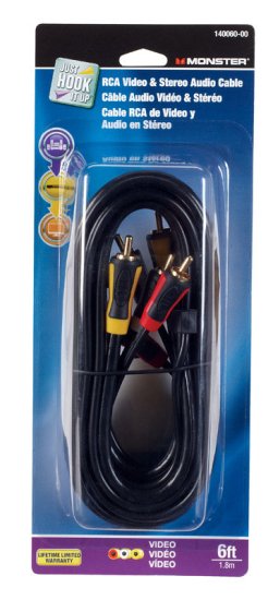 (image for) Just Hook It Up 6 ft. L Video & Stereo Audio Cable