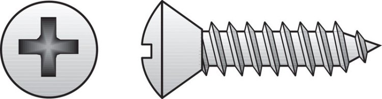 (image for) 12 x 1 in. L Phillips Oval Head Stainless Steel Shee