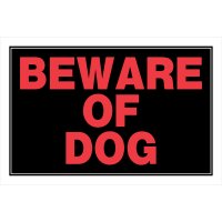 (image for) Hillman English Black Beware Sign 8 in. H X 12 in. W