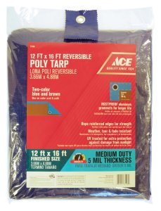 (image for) 12 ft. W x 16 ft. L Medium Duty Polyethylene Tarp Blue/Brown