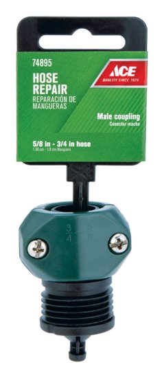 (image for) 5/8 & 3/4 in. Nylon/ABS Threaded Male Hose Mender Clamp