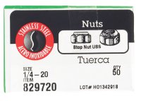 (image for) 1/4 in. Stainless Steel SAE Nylon Lock Nut 50 pk