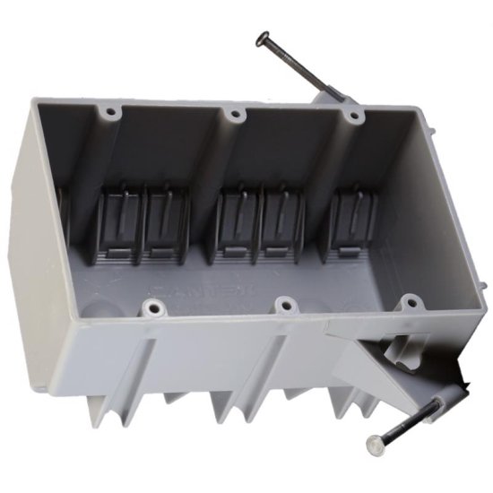 (image for) Rectangle PVC 3 gang Outlet Box Gray