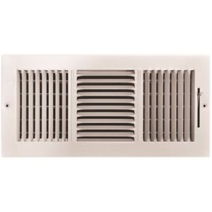 (image for) 14 in. x 6 in. 3-Way Steel Wall/Ceiling Register , White