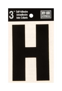 (image for) 3 in. Black Vinyl Self-Adhesive Letter H 1 pc.