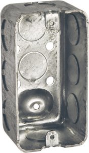 (image for) 4 in. Rectangle Steel 1 gang Outlet Box Gray