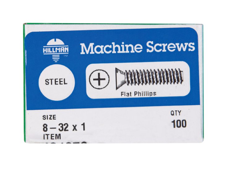 (image for) No. 8-32 x 1 in. L Phillips Flat Head Zinc-Plated Steel