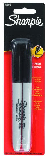 (image for) Black Fine Tip Permanent Marker 2 pk