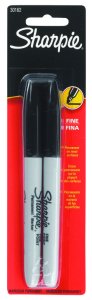 (image for) Black Fine Tip Permanent Marker 2 pk